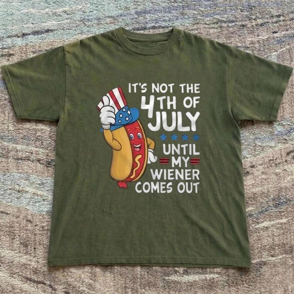 Army Green 4Th Of July Hot Dog Graphic Tee